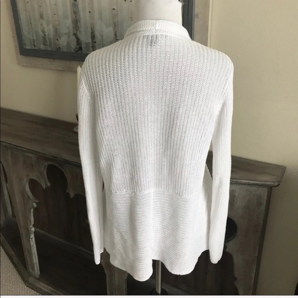 Eileen Fisher Drape Front Linen Cardigan White Casual Minimalist Women’s Size XS - Picture 7 of 9